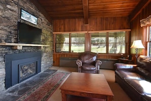 TV, fireplace, DVD player, offices