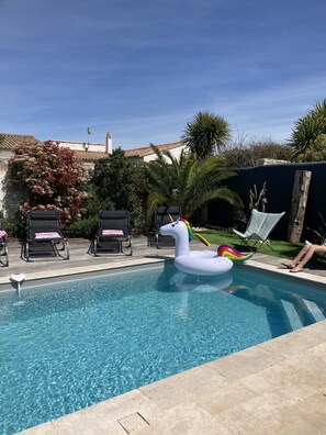 Piscine extérieure, piscine chauffée