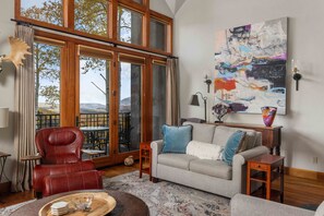 TV, fireplace - Classic Aspen Ridge Home by InvitedHome | Walk to Ski and Core, Wilson Views (Mountain Village)