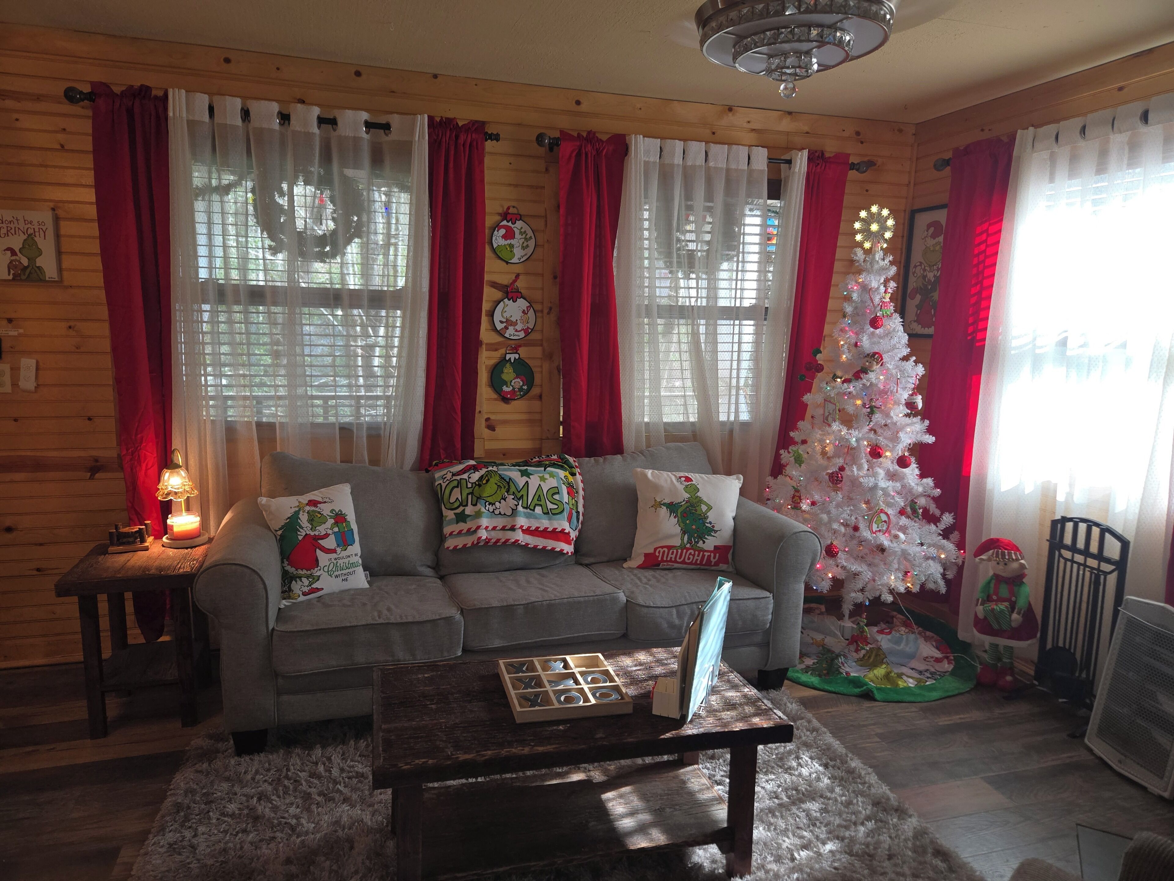 Smart TV, fireplace, DVD player, books