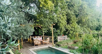 A quiet natural setting, a comfortable 60M2 apartment with swimming pool & bbq.