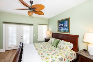 4 bedrooms, desk, iron/ironing board, travel cot