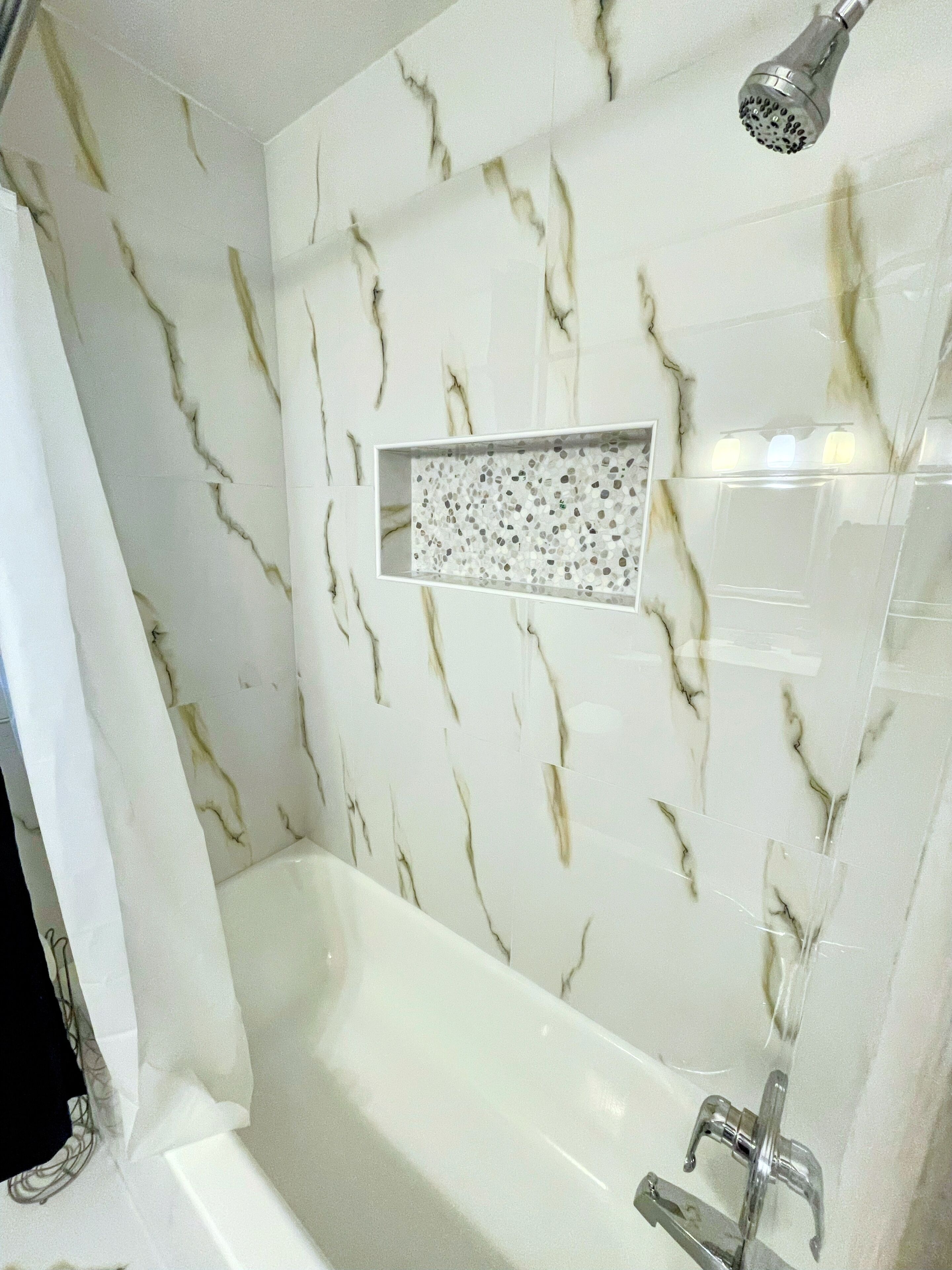 Hair dryer, towels, toilet paper