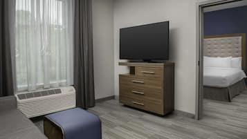 Suite, 2 Queen Beds, Accessible, Bathtub | Living area | 42-inch Smart TV with cable channels, TV