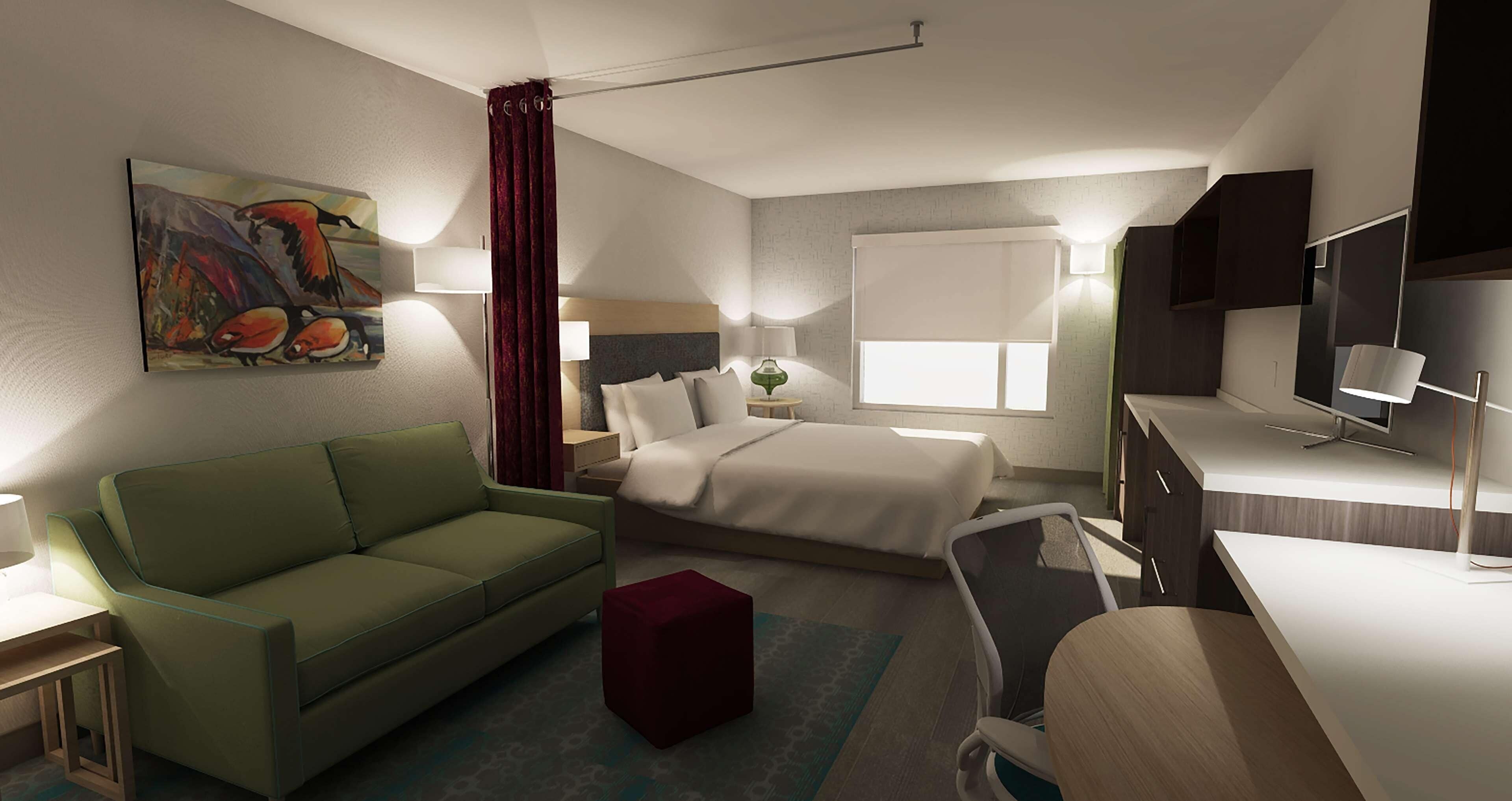 In-room safe, desk, laptop workspace, blackout curtains