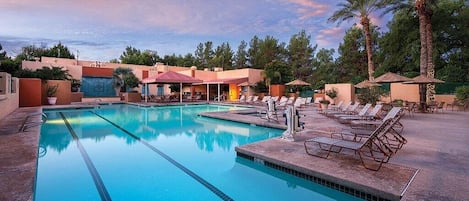 Outdoor pool, a heated pool