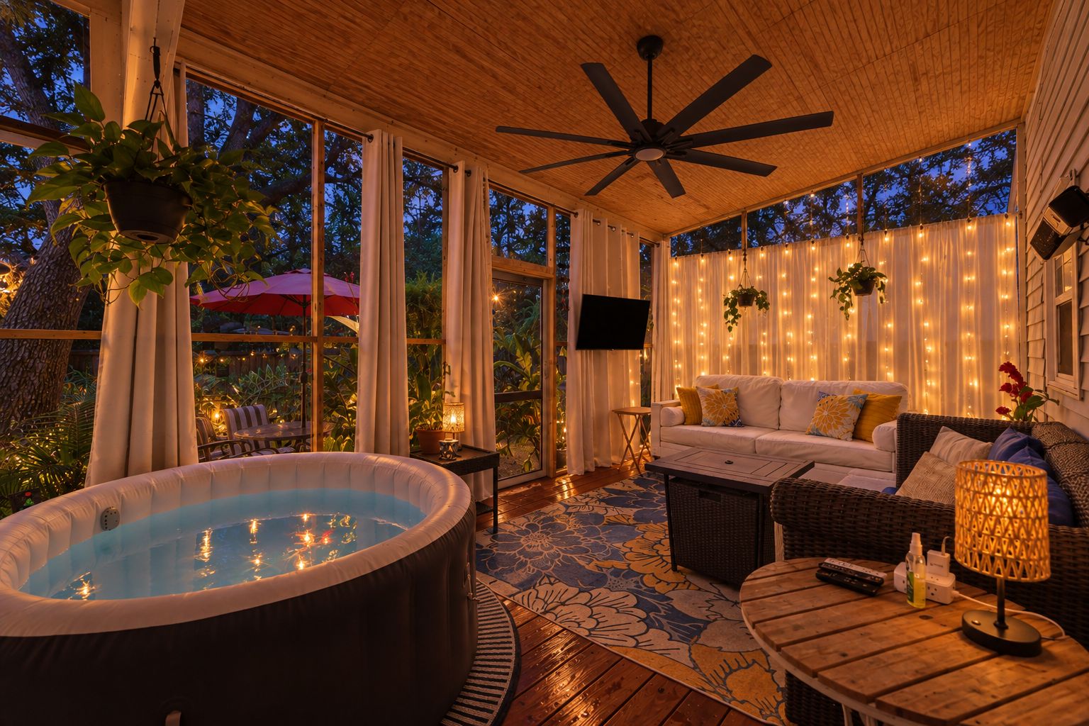 Hottub sunset
