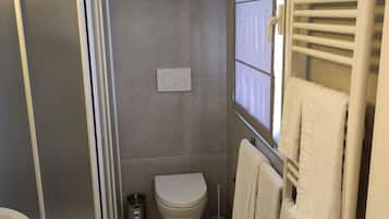 Standard Double or Twin Room | Bathroom | Shower, hair dryer, slippers, towels