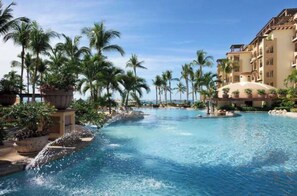 Outdoor pool, a heated pool - Unbelievable VIEWS! BradAndJoeyRentals at Villa La Estancia (Nuevo Vallarta)
