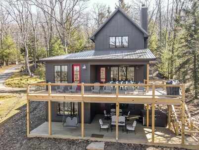 New Construction Lakefront Home with Private Dock, Fire Pit, Hot Tub
