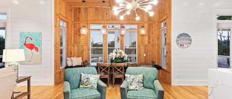 House, Multiple Beds, Pool Access, Ocean View | Living area | 40-inch TV with cable channels