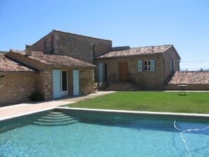 Outdoor pool, a heated pool - Architect's converted olive mill in historic town with garden and heated pool (Lorgues)