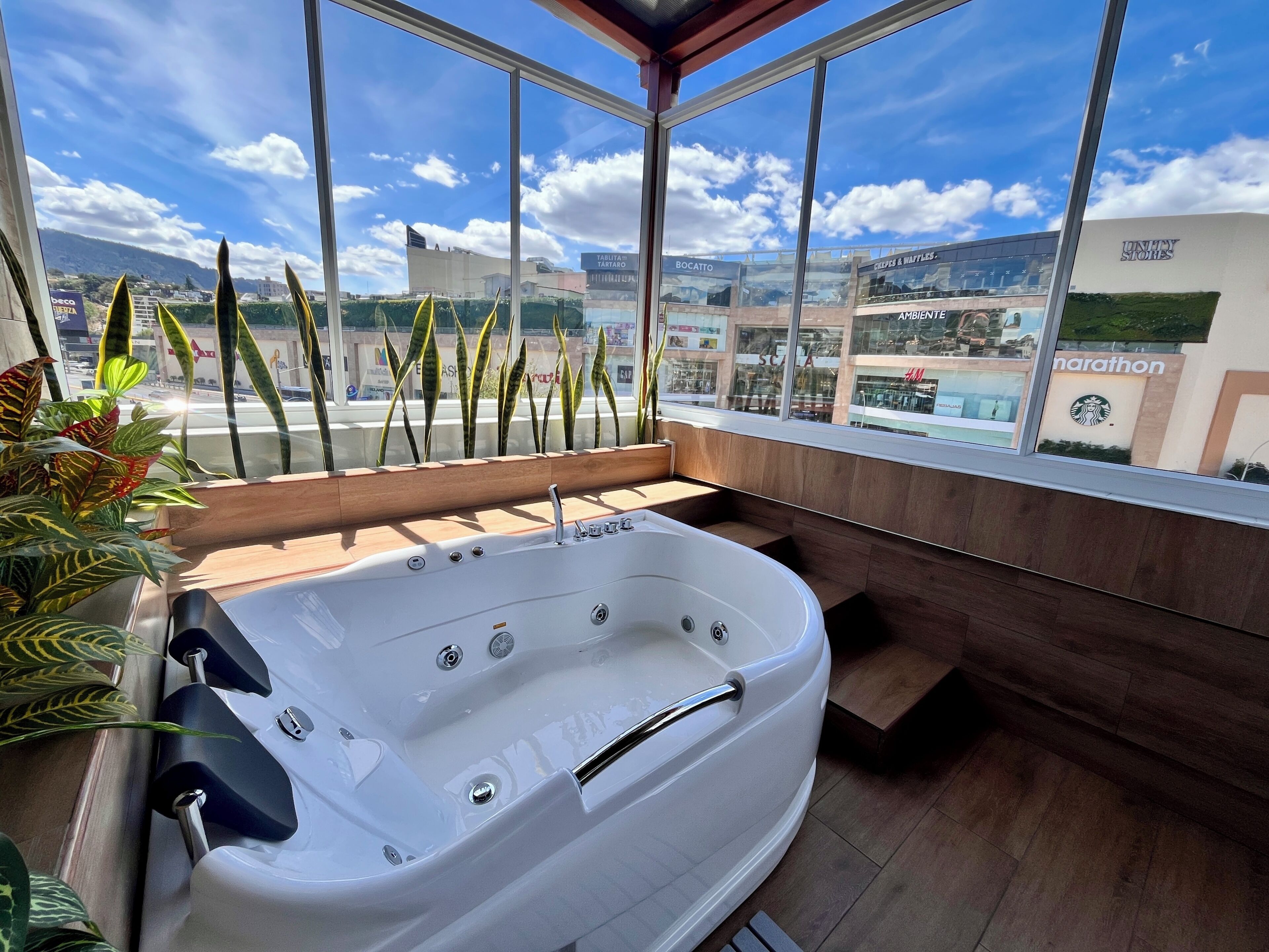 Premium Suite, Hot Tub, City View | Bathroom | Shower, hair dryer, towels, soap
