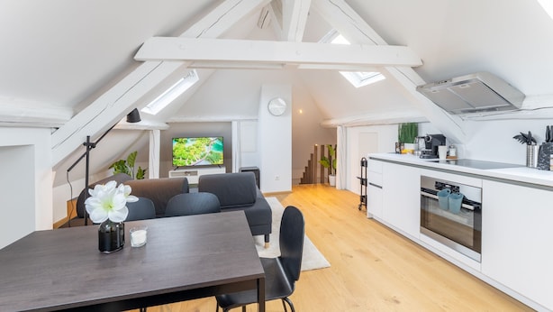 Luxury Apartment | Private kitchen | Espresso maker, coffee/tea maker, fridge, oven - Luxurious Modern 3BR Roof Villa Apt (Luxembourg City)