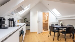 Luxury Apartment | Living area | Smart TV - Luxurious Modern 3BR Roof Villa Apt (Luxembourg City)