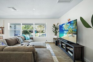 Smart TV, table football, ping pong, books