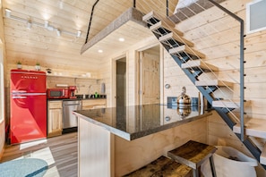 Kühlschrank, Mikrowelle, Herdplatte, Geschirrspüler
