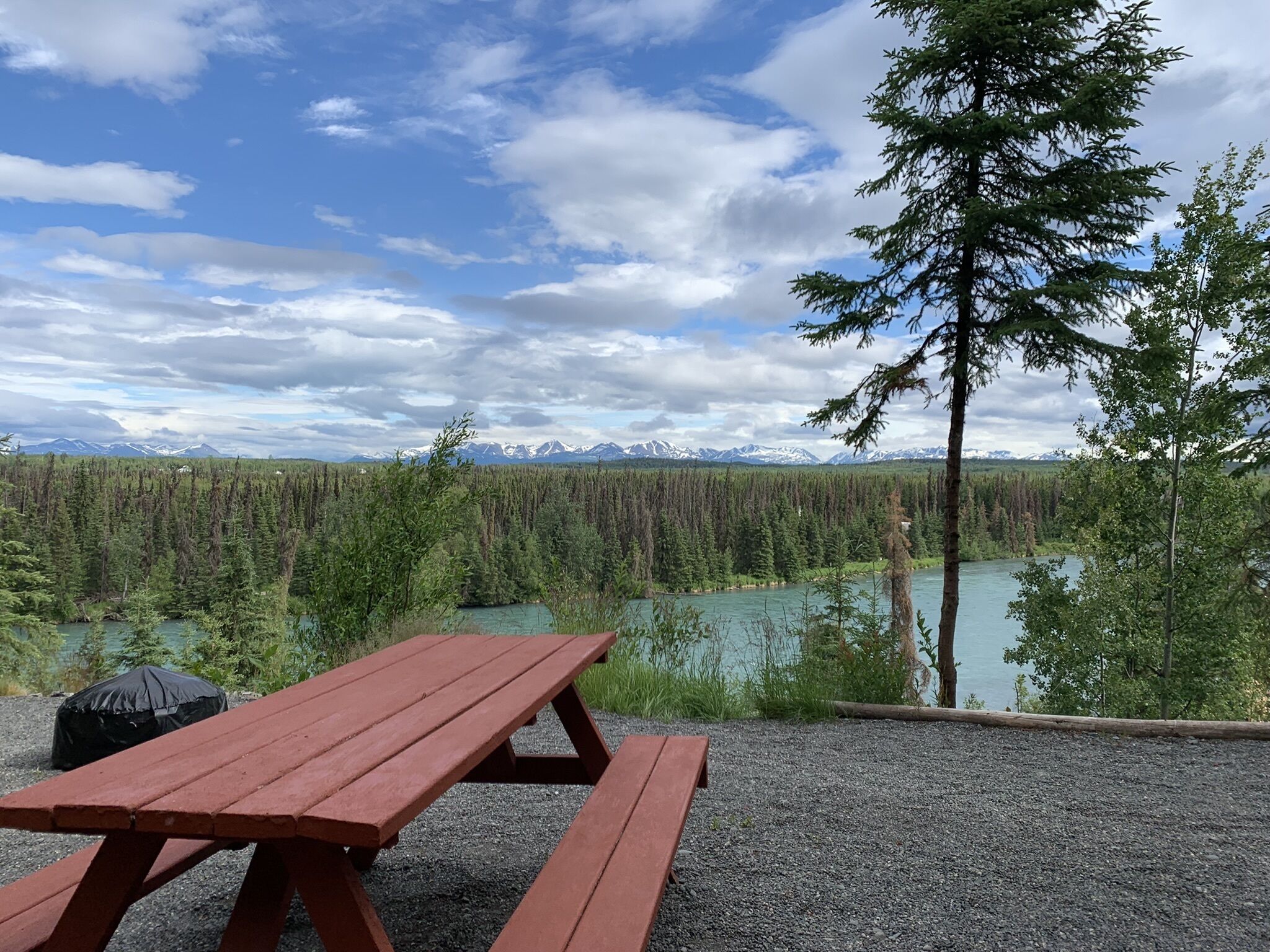 Private view Cabin #1 on the Kenai River | Terrace/patio