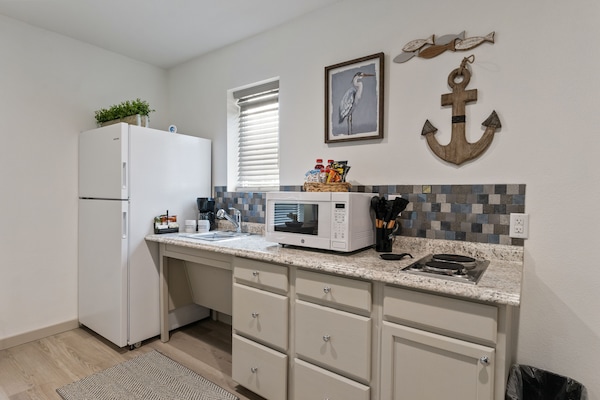 Frigorífic gran, microones, placa de cuina i cafetera i tetera