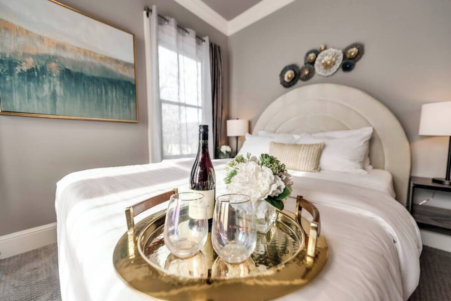 1 bedroom, desk, iron/ironing board, travel crib