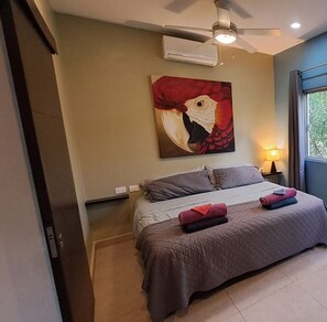 2 bedrooms, in-room safe, iron/ironing board, travel crib