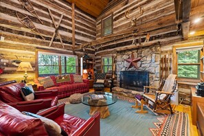 TV - Logs of Luxury Cabin - Golfers Dream (Mars Hill)