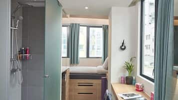 Desk, free WiFi, bed sheets