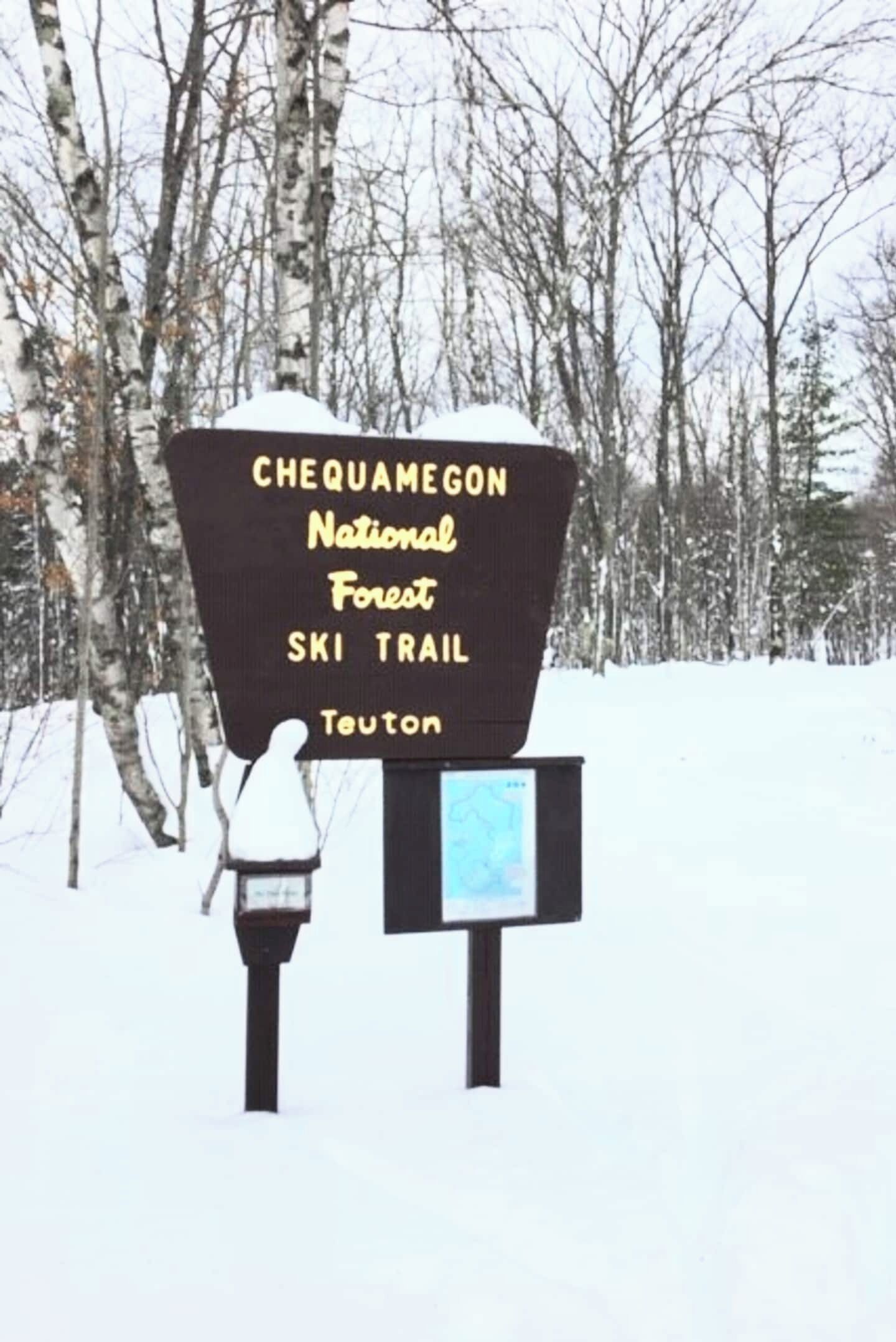 A sign for Chequamegon National Forest Ski Trail.
