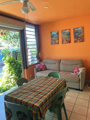 Interior - 900m from the beach, the Bagatelle gites ** 2/4 pers, swimming pool and SPA (Sainte-Rose)