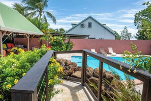 Terrace/patio - Gites "villa bagatelle" ** 4/8 pers with swimming pool and SPA (Sainte-Rose)