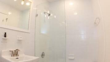 Hair dryer, bathrobes, towels, soap