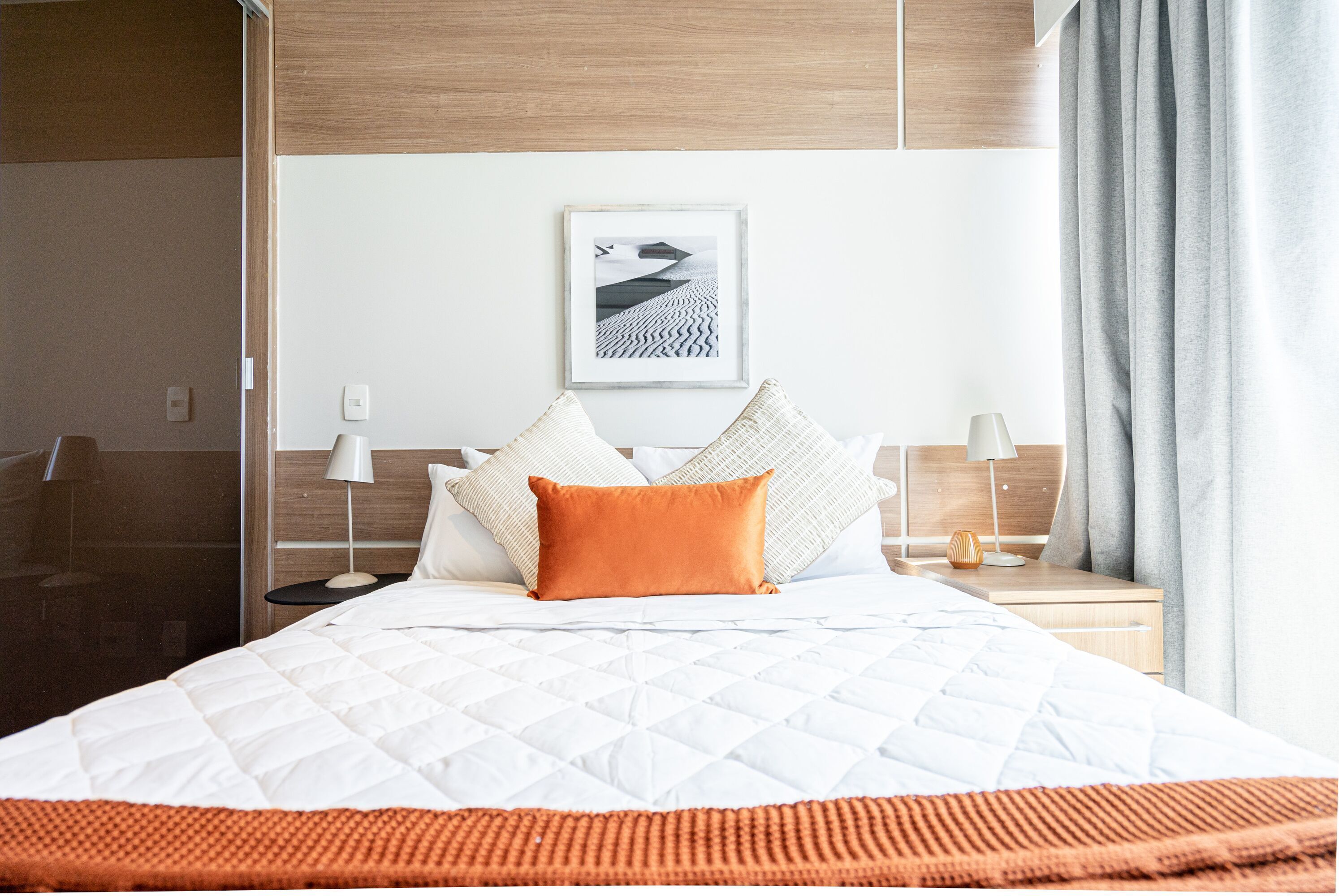 Hypo-allergenic bedding, individually decorated, individually furnished
