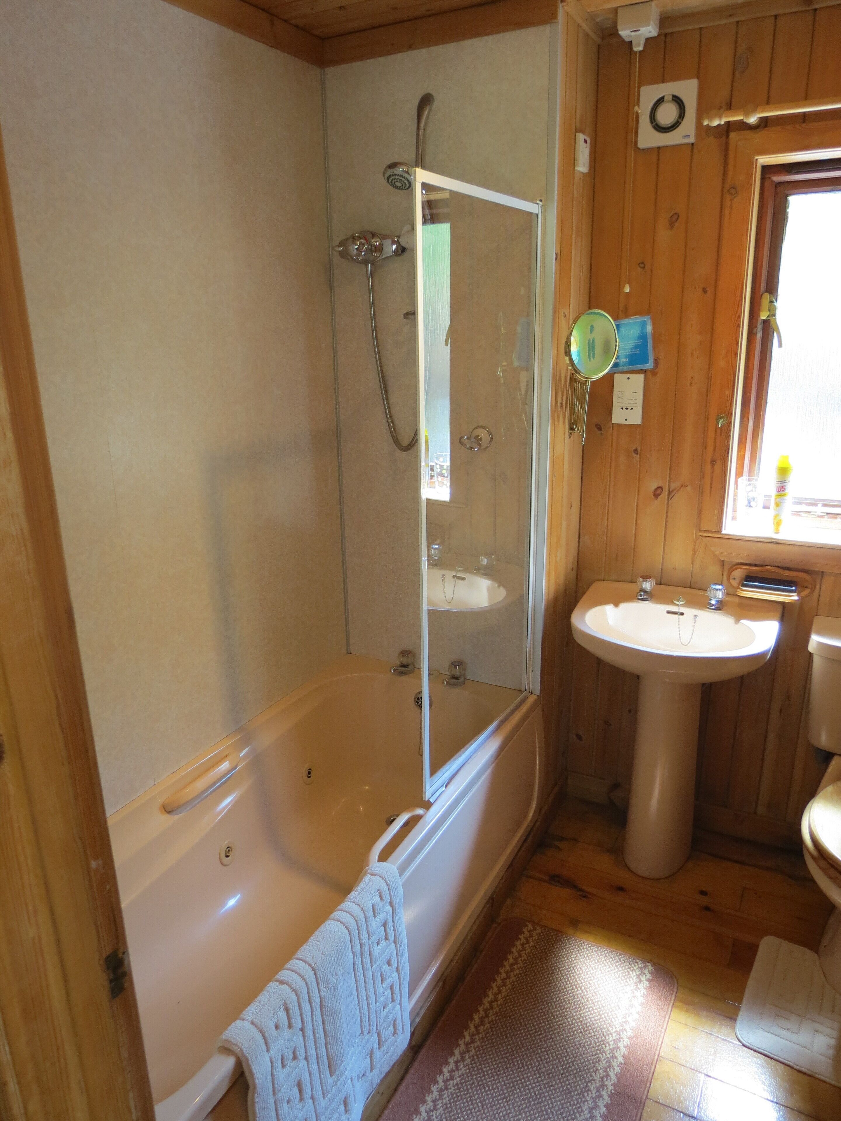 Hair dryer, towels, toilet paper