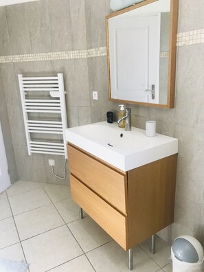Shower, hair dryer