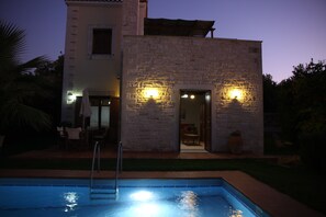 Outdoor pool - Family-sized romantic villa with private pool and sea view-ALOE villa in Prines. (Prines, Rethymno)