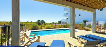 Beachfront Lot with Incredible Ocean Views! Sleeps 20!!  Private, Heated Pool!!