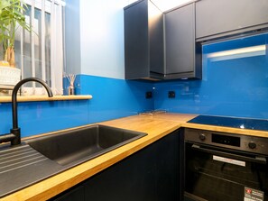 Fridge, dishwasher, electric kettle, toaster