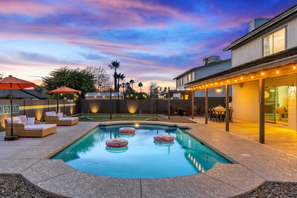 Outdoor pool, a heated pool