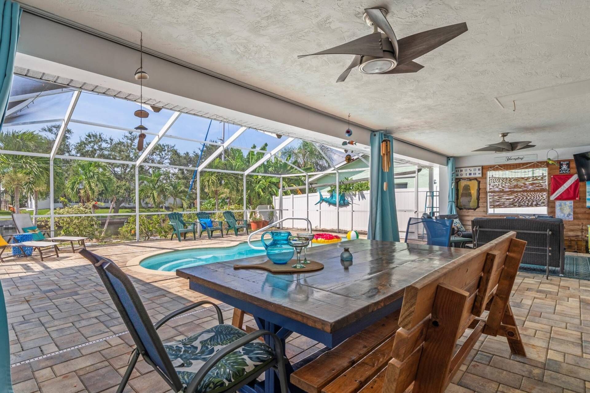 Enjoy a cool beverage poolside