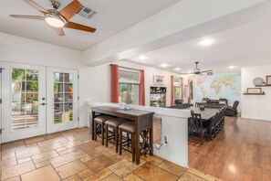 Grab a quick breakfast at the eat-in breakfast bar area - 5BR Mesa Home 4600 sq.ft | Pool, Hot Tub, Putting Green, In-Ground Trampoline, Half Court Basketball (Mesa)