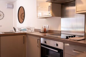 Fridge, microwave, oven, toaster