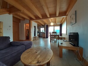 TV - F4 apartment in chalet facing Mont Blanc (pets not allowed) (Combloux)