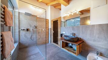 Bathtub, hair dryer, towels