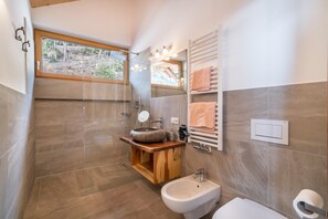 Dusche, Haartrockner, Handtücher