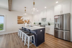 Fridge, microwave, oven, stovetop - Grand new construction, gulf front, private pool, elevator, pet friendly! (Port Saint Joe)