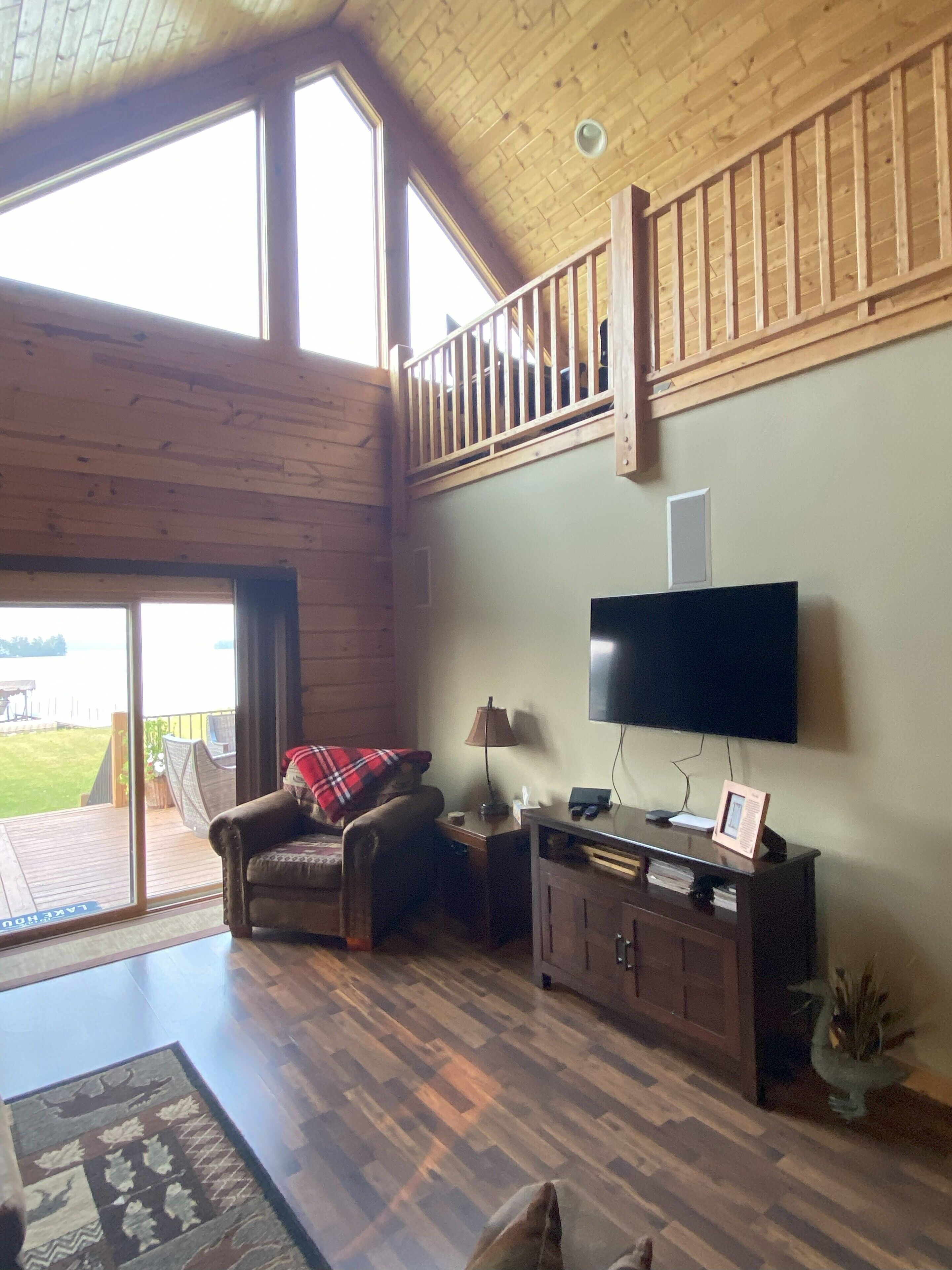 TV, fireplace, DVD player, books