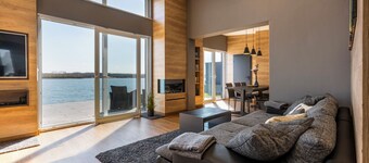 Dream house/private beach 120m², sauna, air conditioning,terrace,garden,barbecue,boat