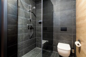Regadera, secadora de cabello, jabón, papel de baño 