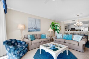 TV - ⛱️Walk to the Beach-Gulf Views-Pool-Balcony-3BR Belle Mer 1102 (Navarre)
