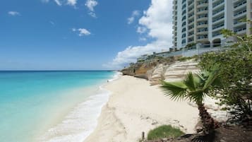 On the beach, beach towels